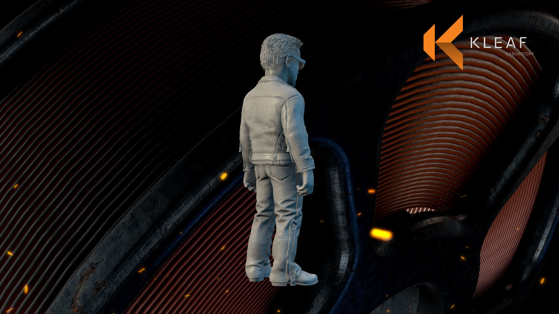 Terminator 3D print model figure on desk 3D print model_19