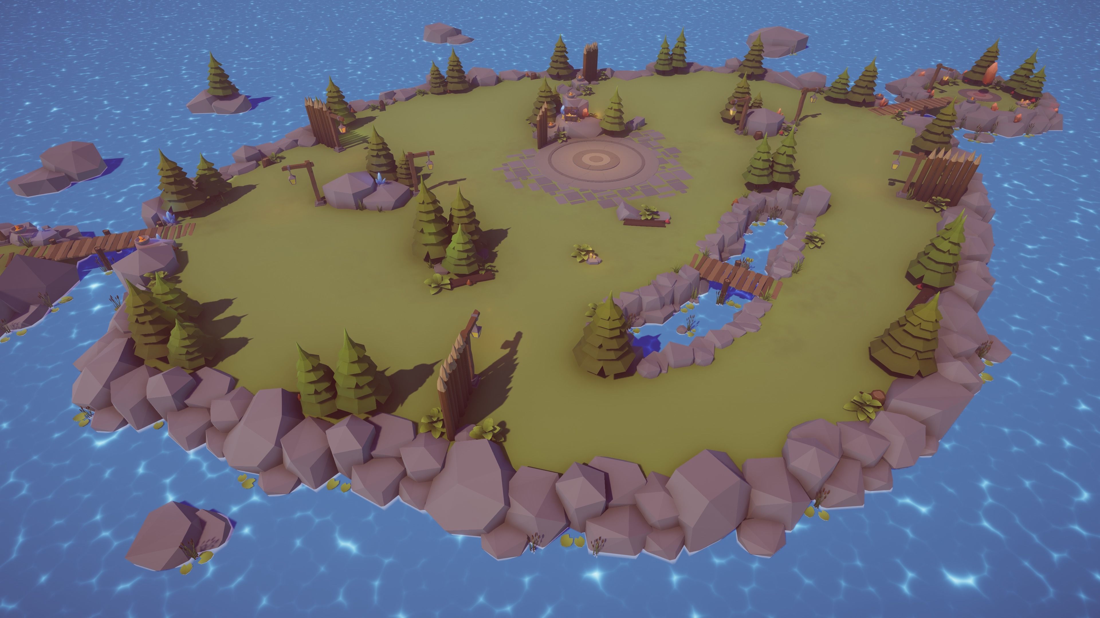 Low Poly Fantasy Battle Arena Low-poly 3D model_3