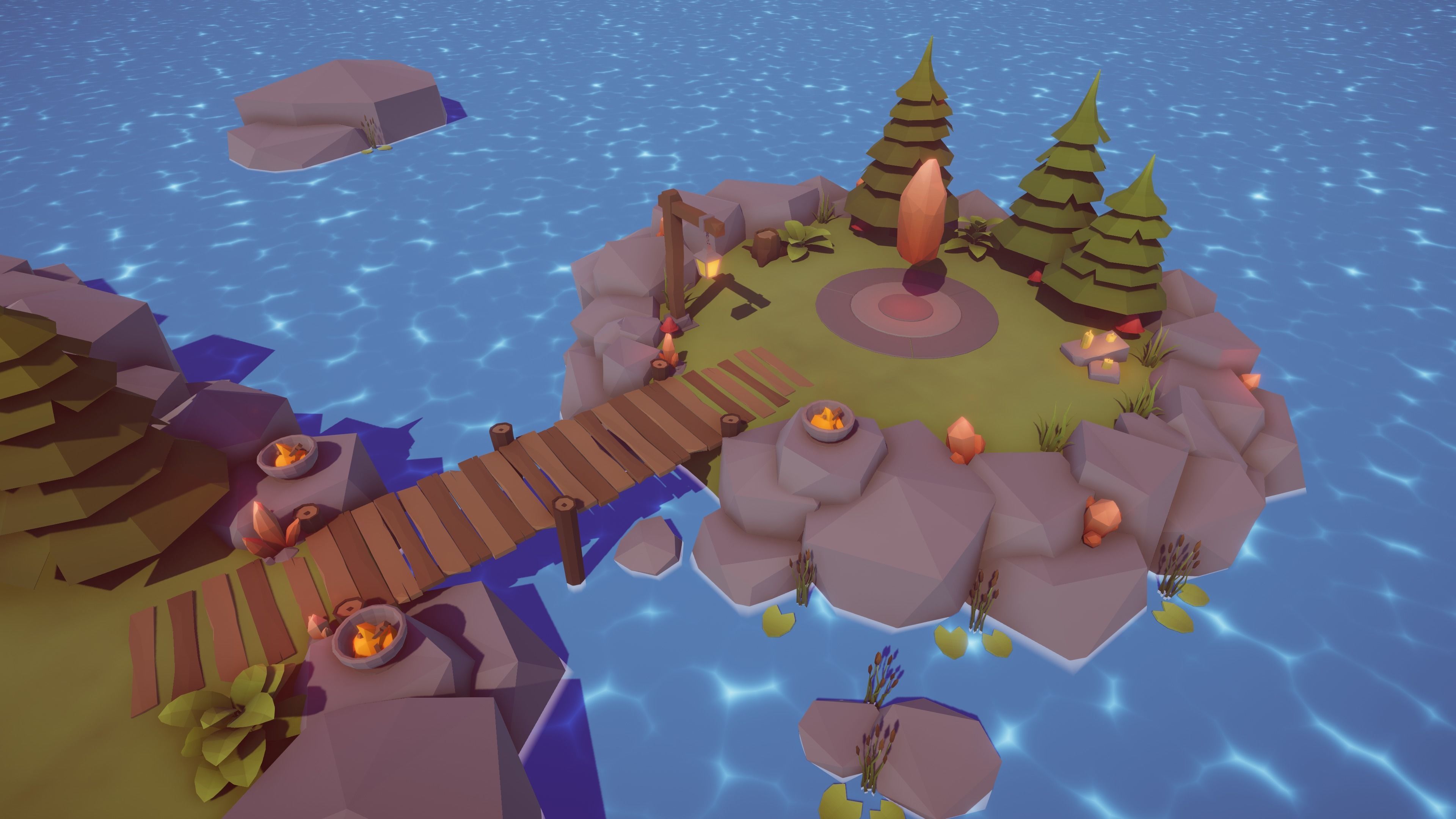 Low Poly Fantasy Battle Arena Low-poly 3D model_1