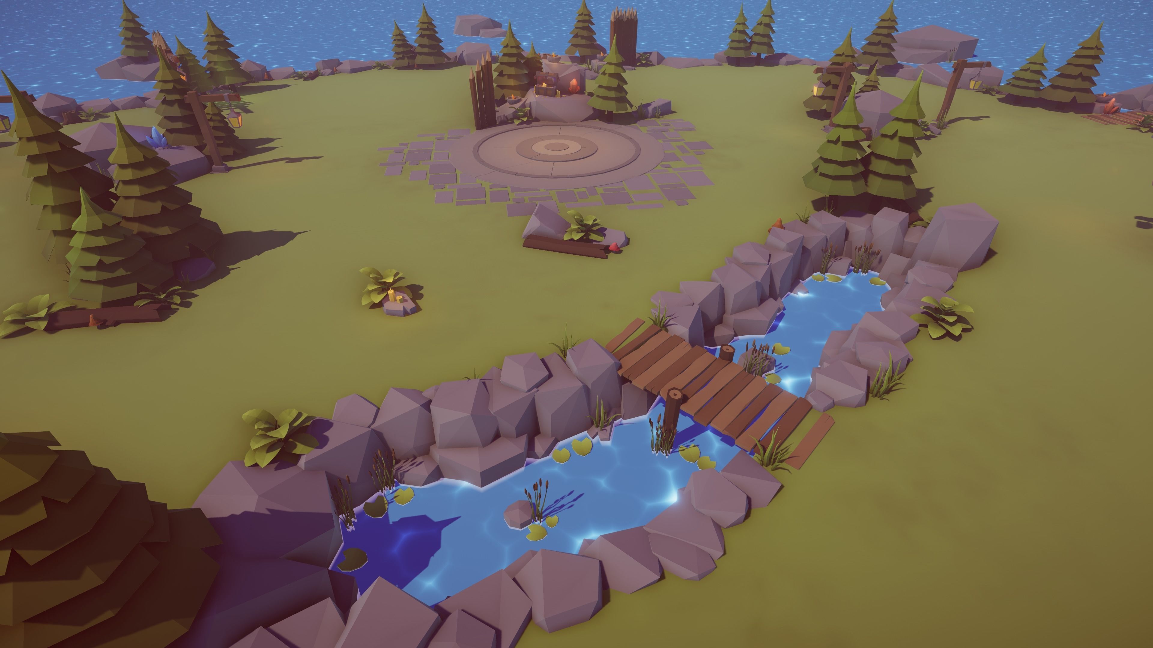 Low Poly Fantasy Battle Arena Low-poly 3D model_2