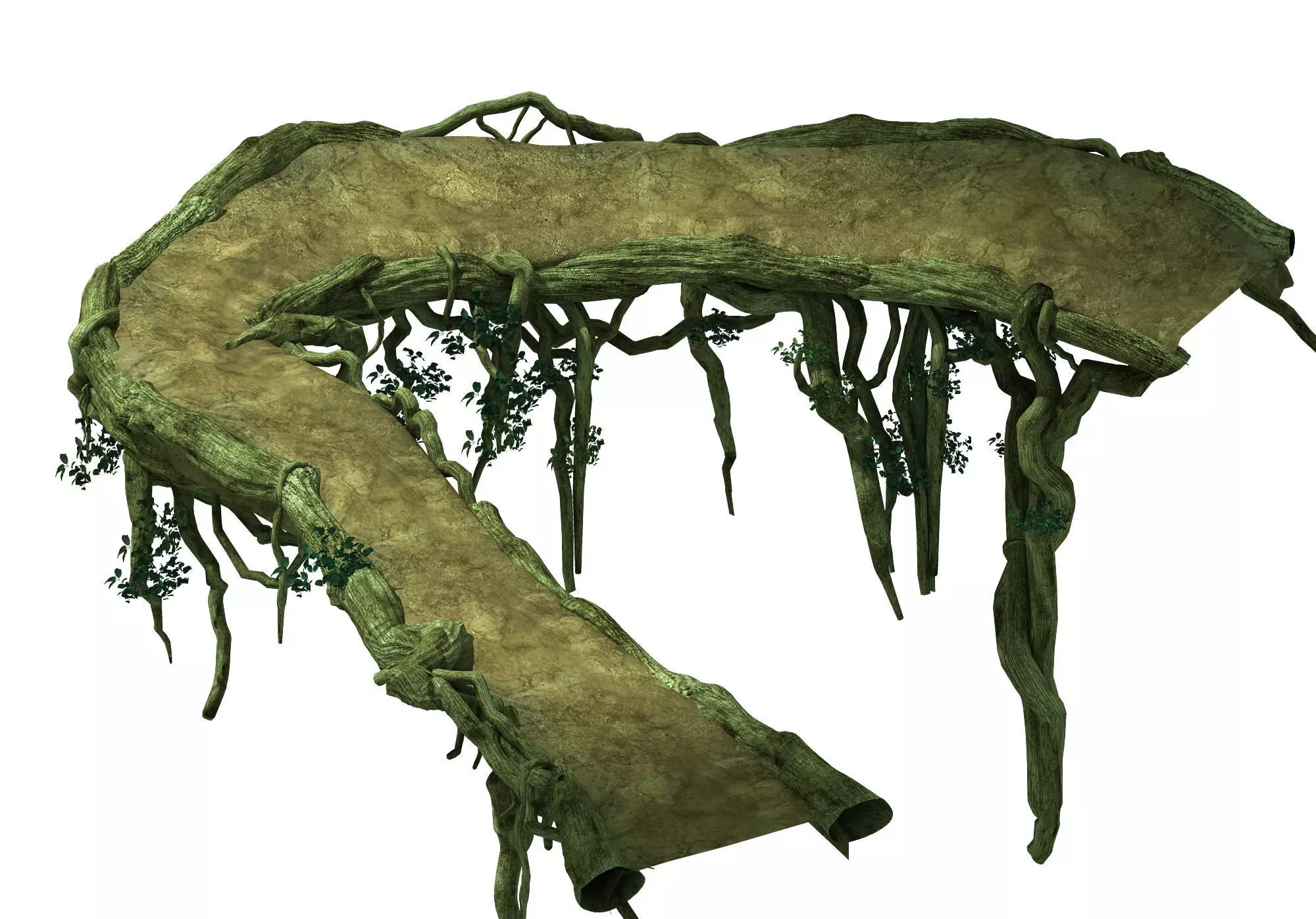 Game Model - Forest - Tree composition of mountain road 3D model_0