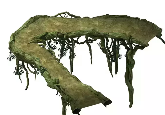 Game Model - Forest - Tree composition of mountain road