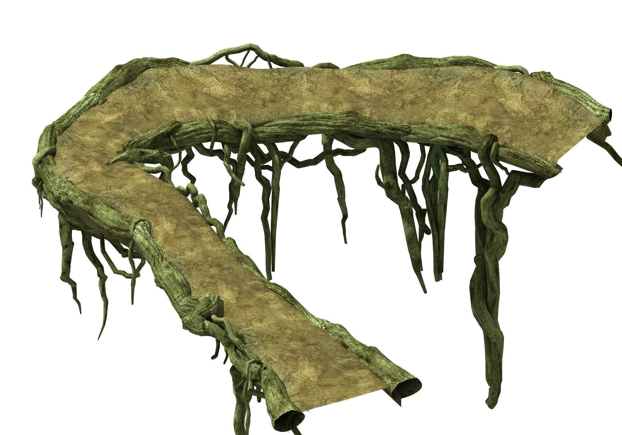 Game Model - Forest - Tree composition of mountain road 3D model_2