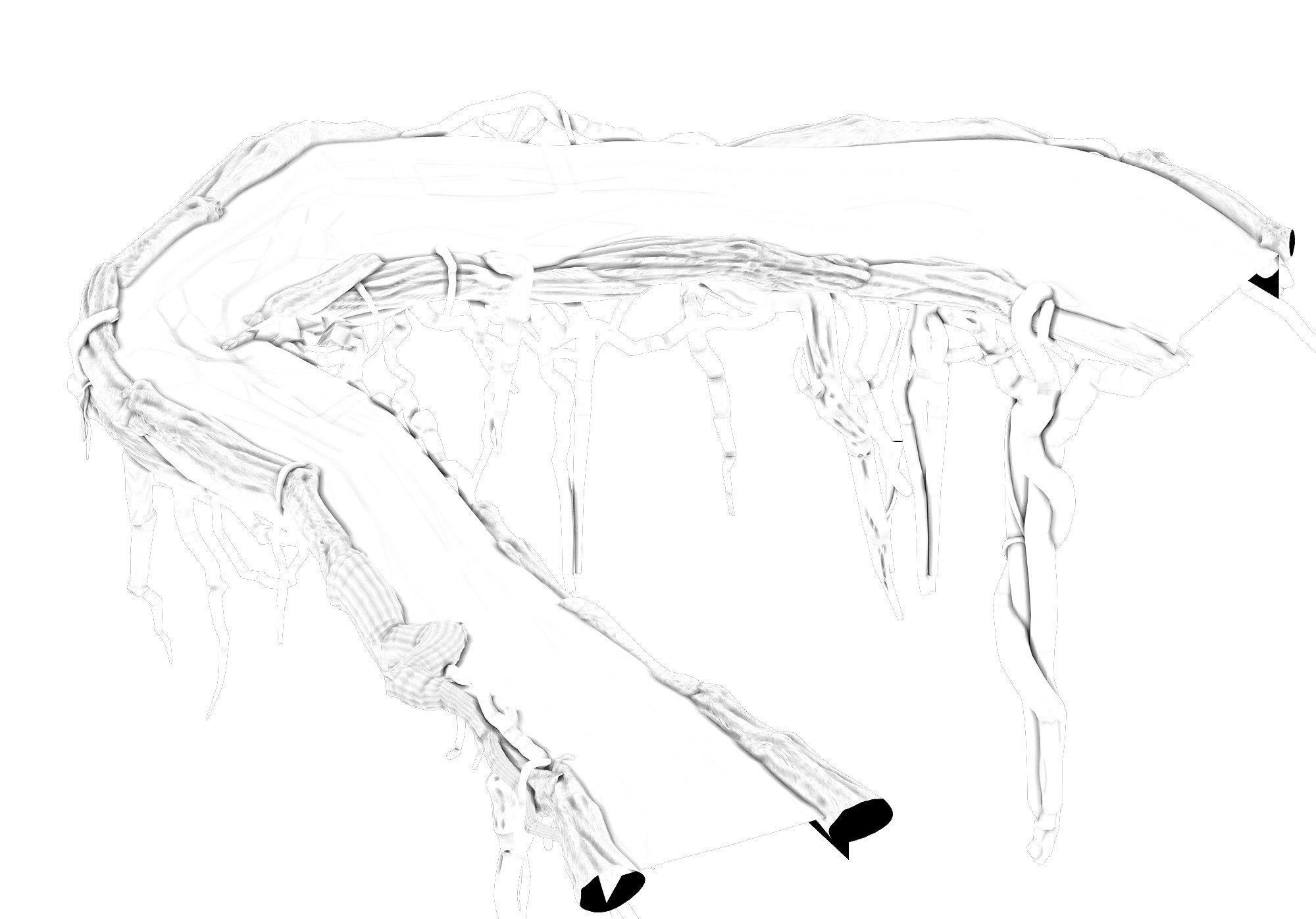Game Model - Forest - Tree composition of mountain road 3D model_4