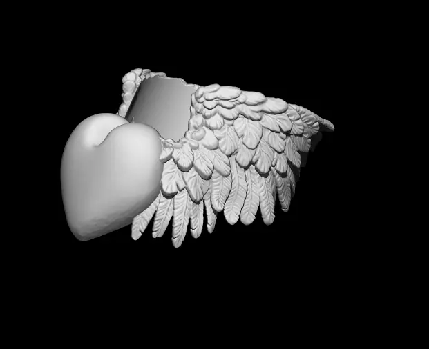 Wing Heart Love Ring 3D print model