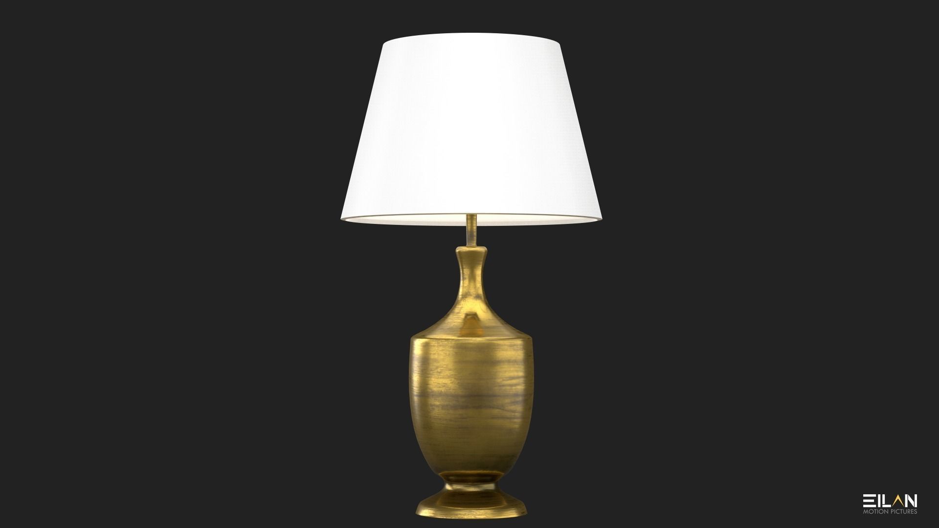 Brass Lamp Shade Low-poly 3D model_2