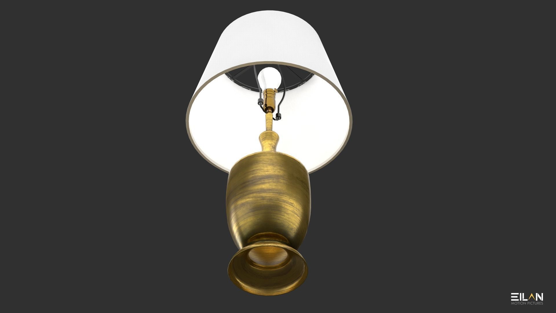 Brass Lamp Shade Low-poly 3D model_3