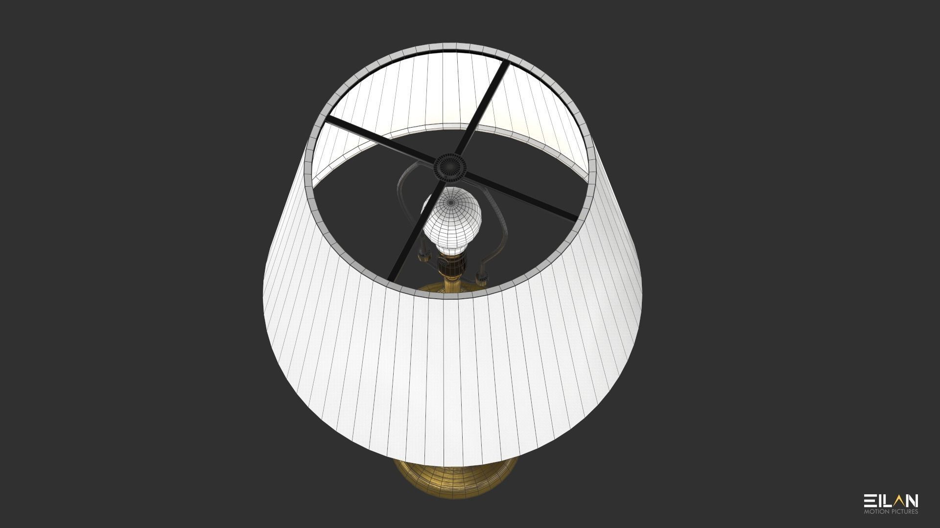 Brass Lamp Shade Low-poly 3D model_6