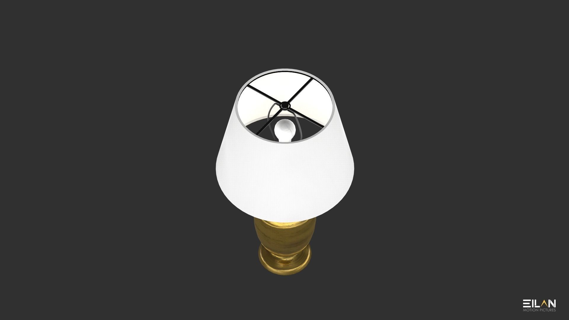 Brass Lamp Shade Low-poly 3D model_4