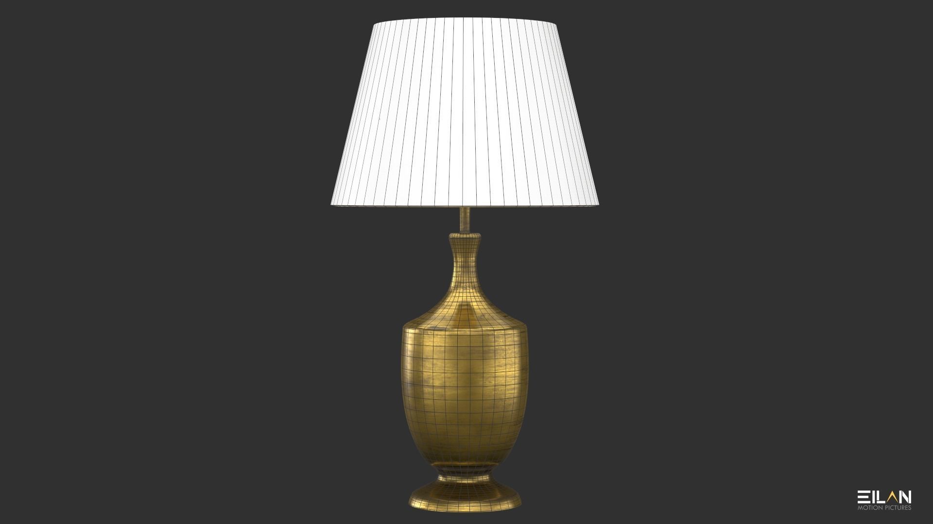 Brass Lamp Shade Low-poly 3D model_5