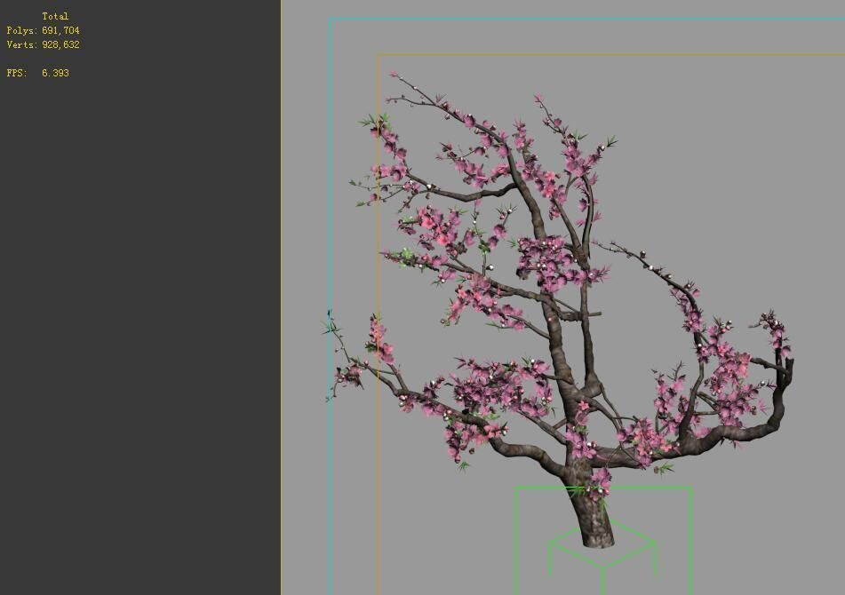 Game Model - Forest - Peach Tree 01 3D model_1