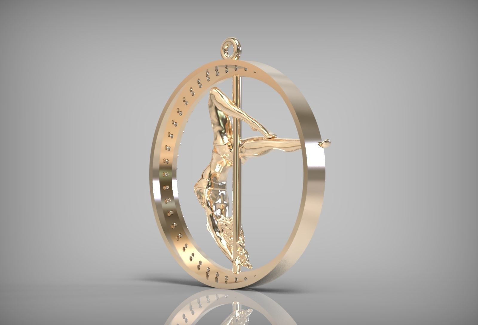 Pendant girl on a pylon 3d print model 3D print model_5