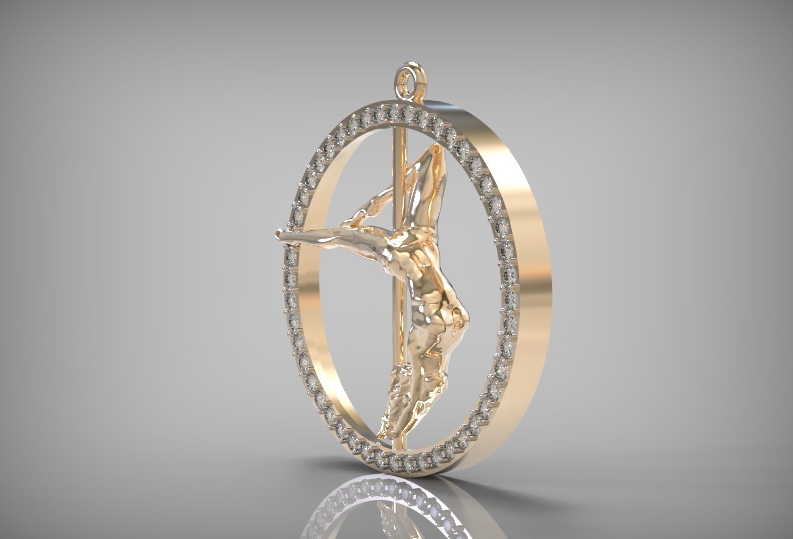 Pendant girl on a pylon 3d print model 3D print model_4