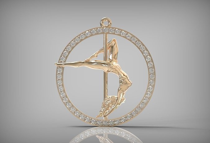 Pendant girl on a pylon 3d print model 3D print model