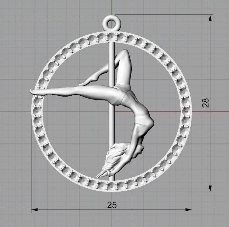 Pendant girl on a pylon 3d print model 3D print model_1