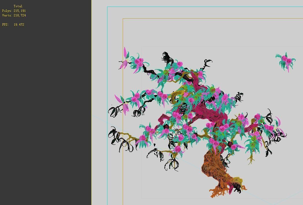 Game Model - Forest - Peach Tree 02 3D model_2