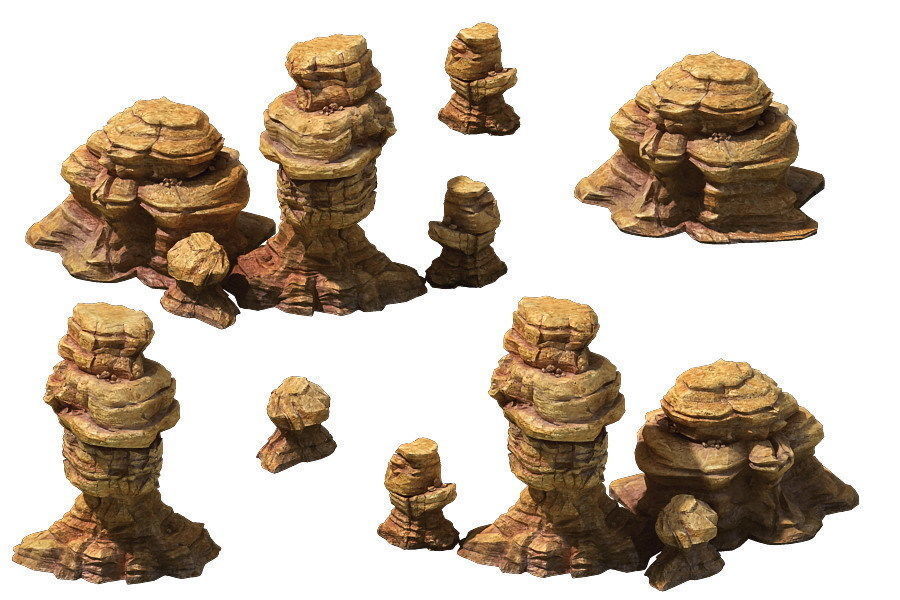 Game Model - Desert Gobi - Wind Stone 06 3D model_2
