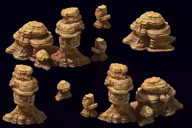 Game Model - Desert Gobi - Wind Stone 06 3D model