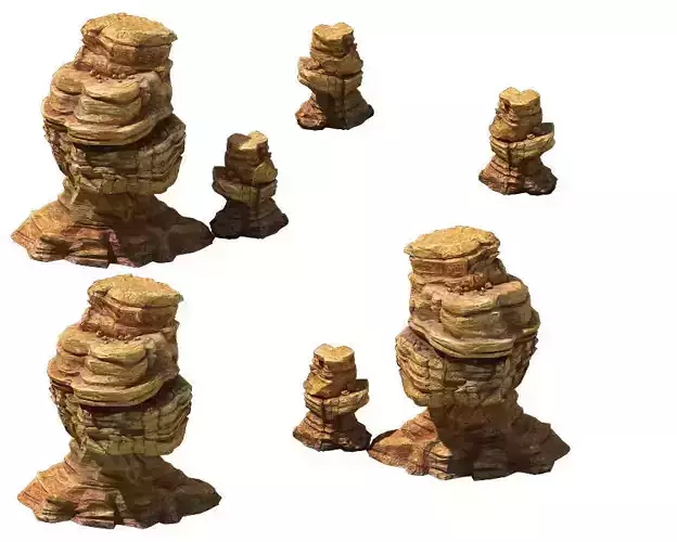 Game Model - Desert Gobi - Wind Stone 07