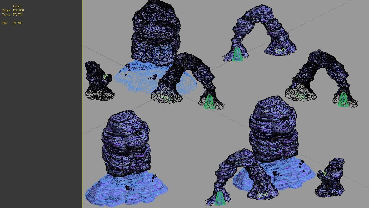 Game Model - Desert Gobi - Wind Stone 08 3D model_1