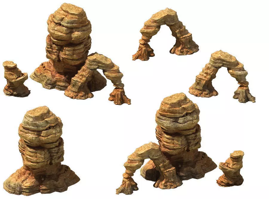 Game Model - Desert Gobi - Wind Stone 08 3D model_0