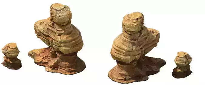 Game Model - Desert Gobi - Wind Stone 09 3D model