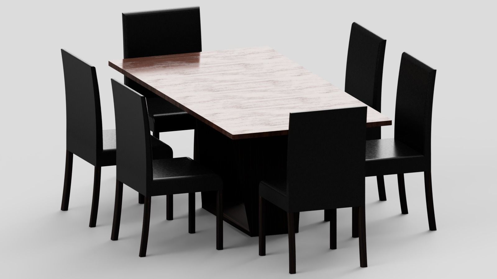 Modern Table Dark Brown 3D model_17