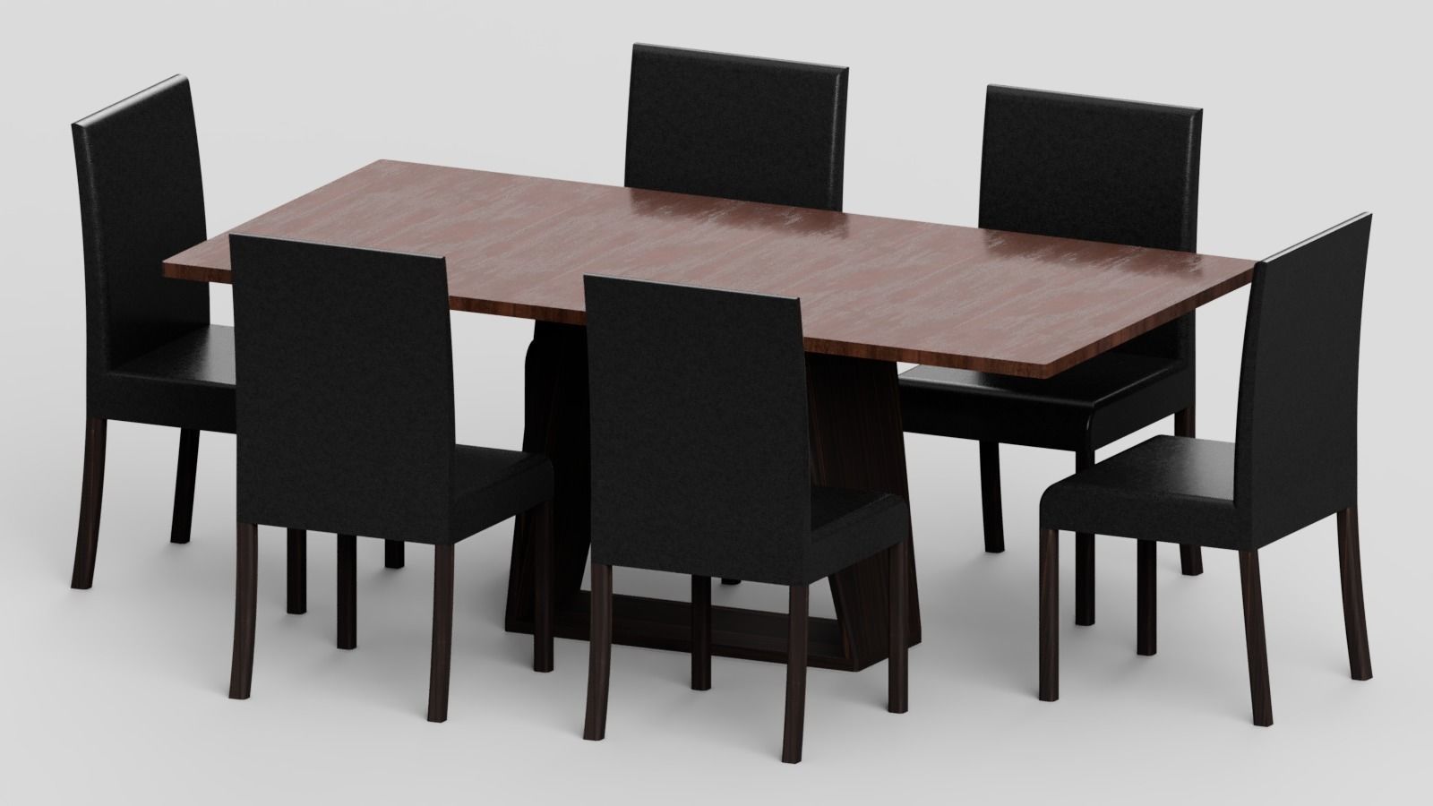 Modern Table Dark Brown 3D model_10