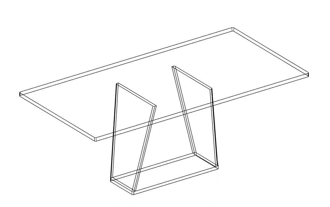 Modern Table Dark Brown 3D model_2