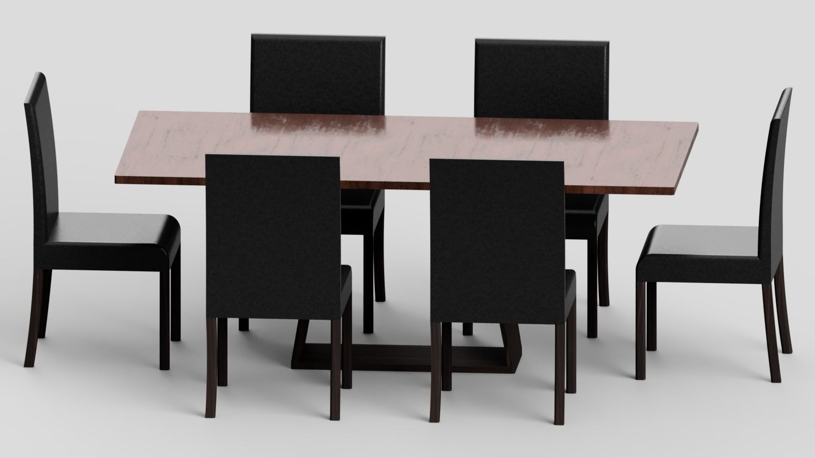 Modern Table Dark Brown 3D model_11