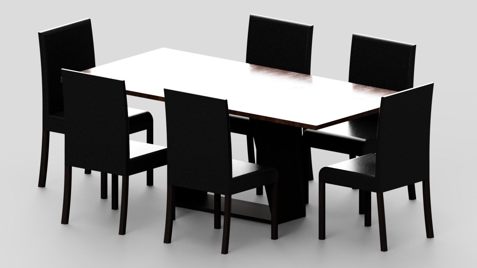 Modern Table Dark Brown 3D model_18