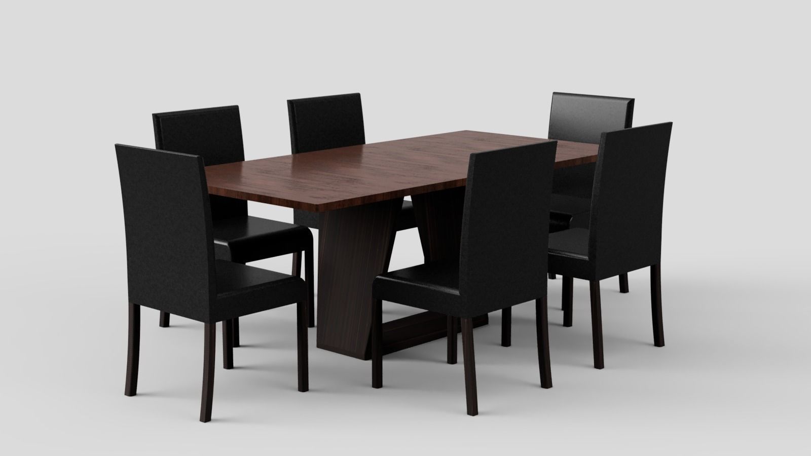 Modern Table Dark Brown 3D model_21