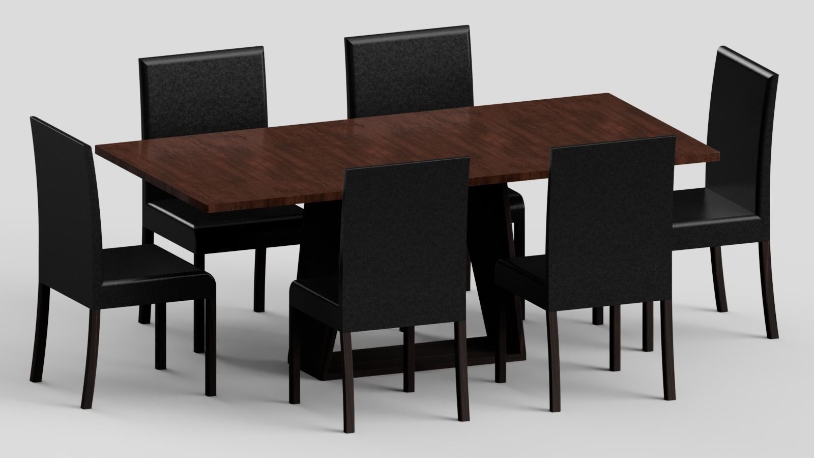 Modern Table Dark Brown 3D model_13