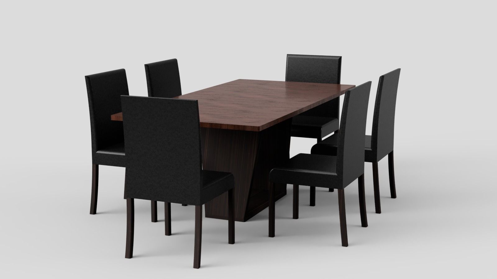 Modern Table Dark Brown 3D model_22