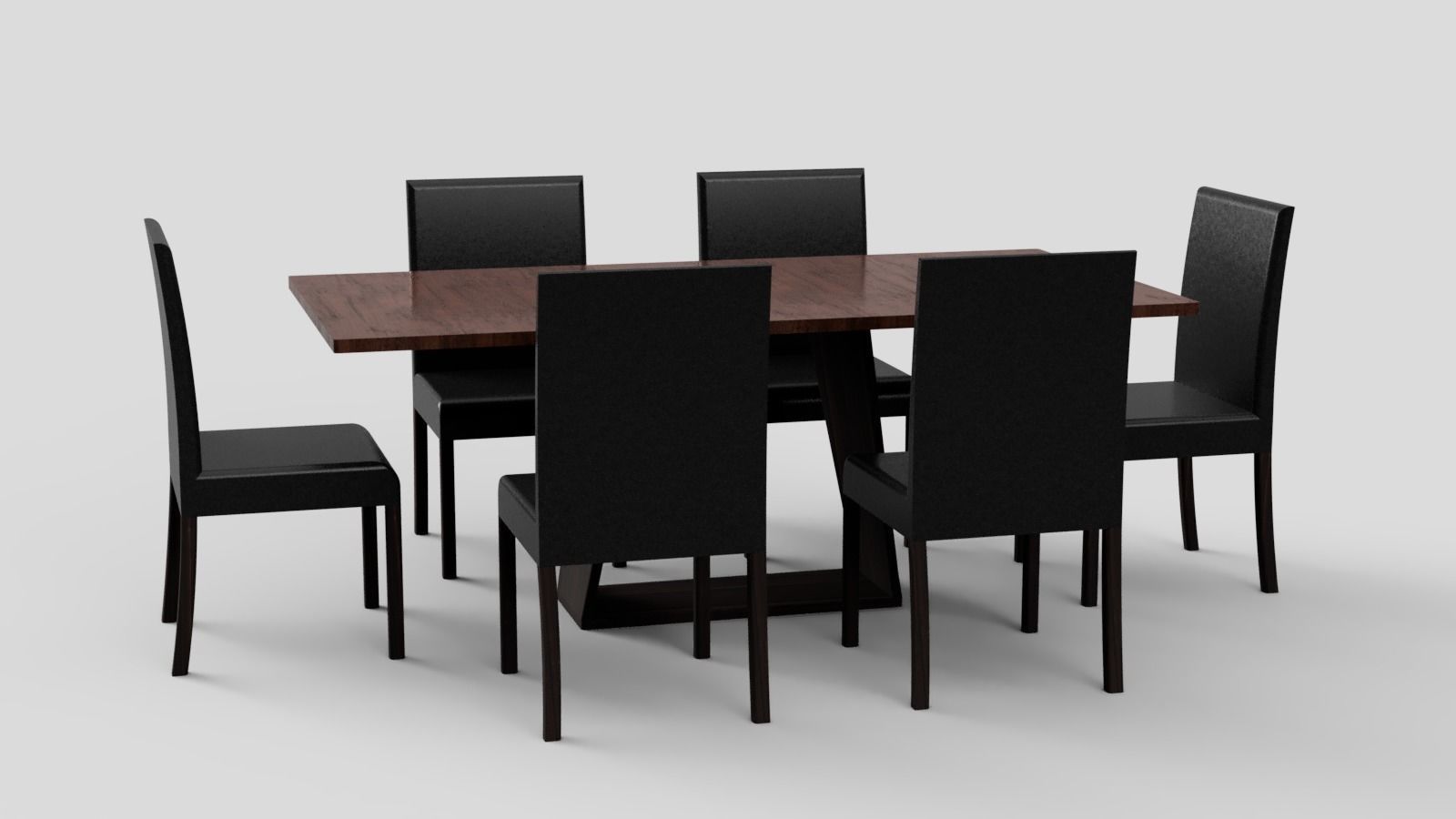 Modern Table Dark Brown 3D model_20