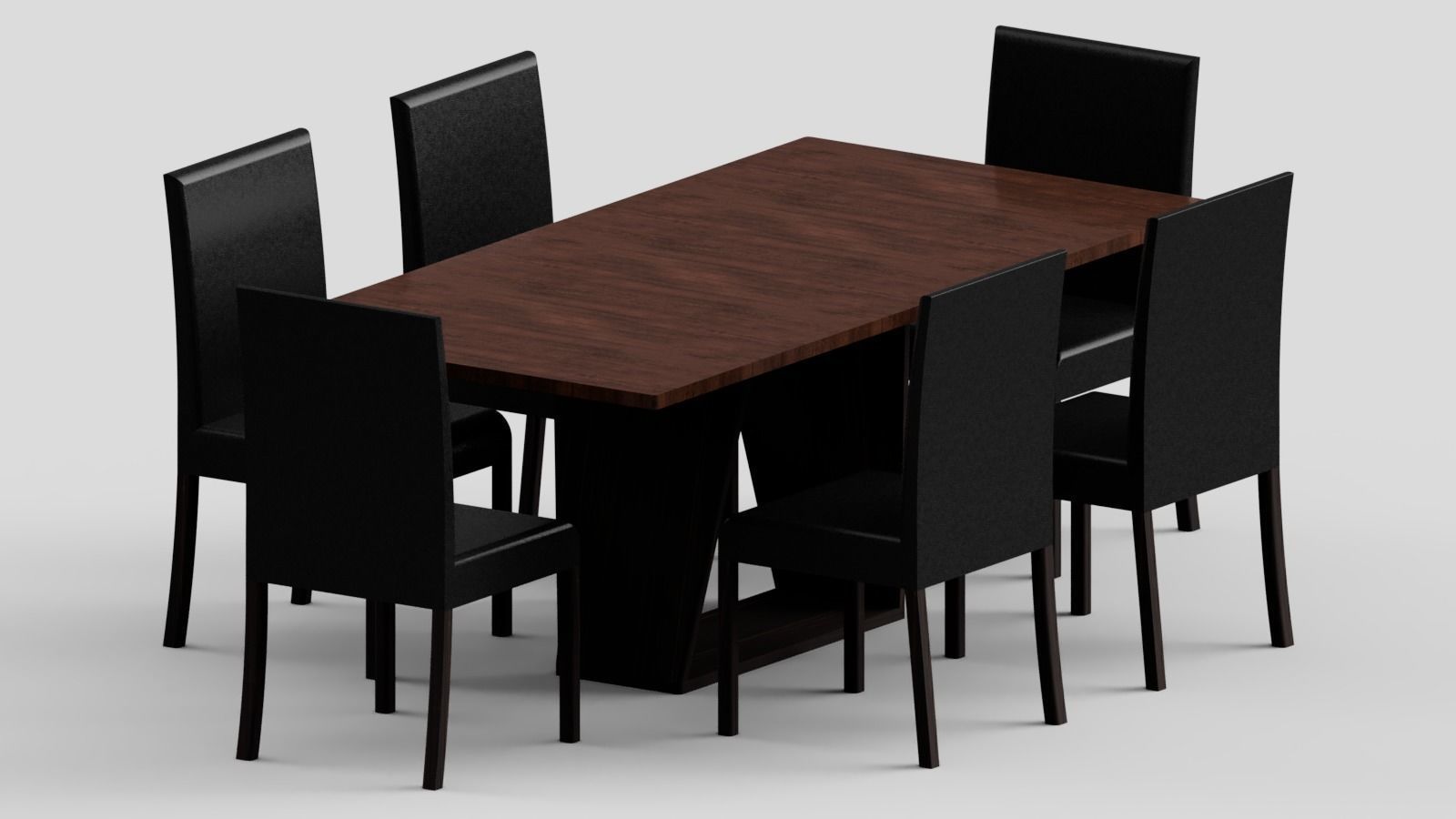 Modern Table Dark Brown 3D model_15