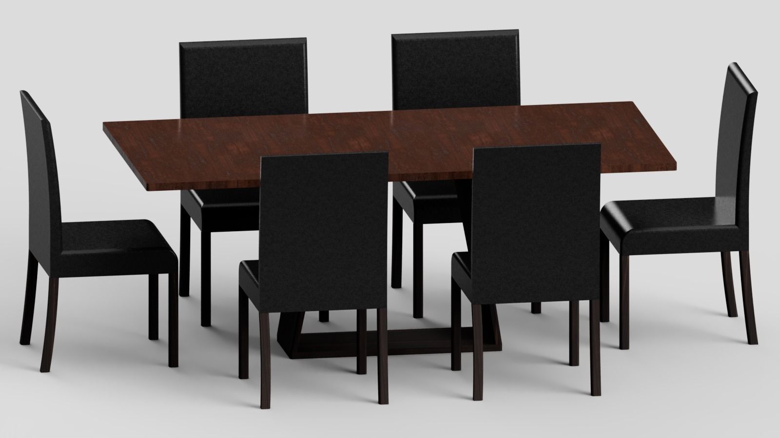 Modern Table Dark Brown 3D model_12