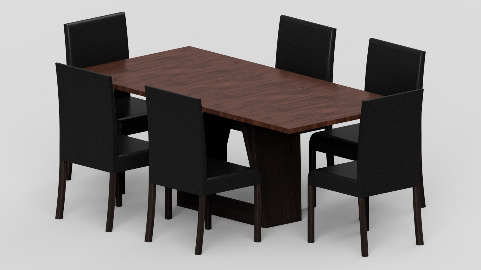 Modern Table Dark Brown 3D model_8