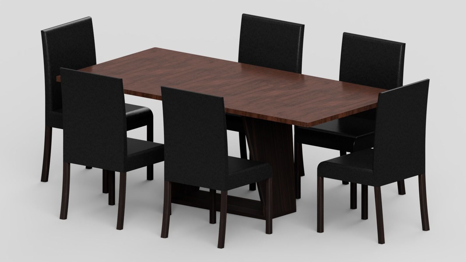 Modern Table Dark Brown 3D model_9