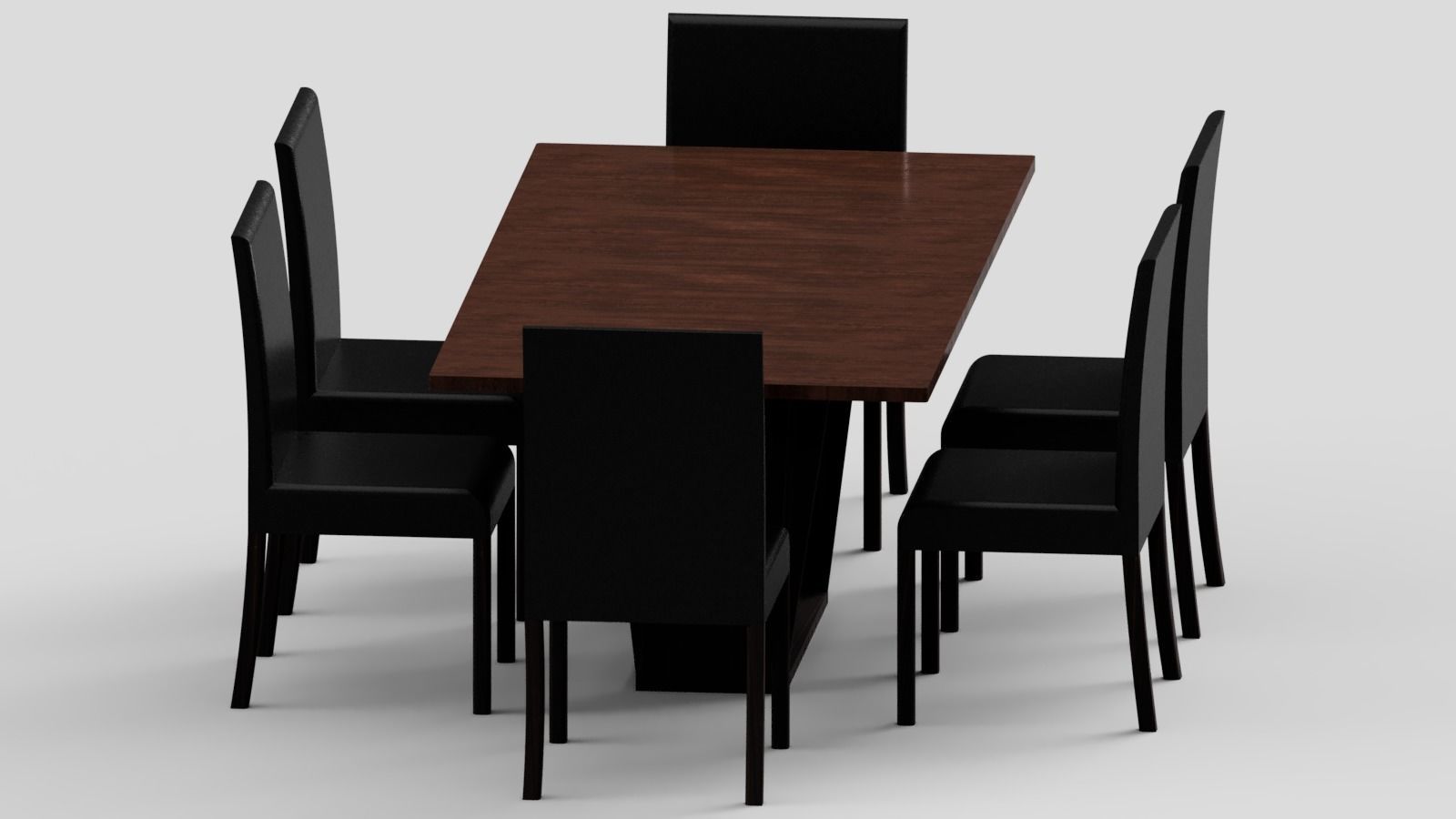 Modern Table Dark Brown 3D model_16