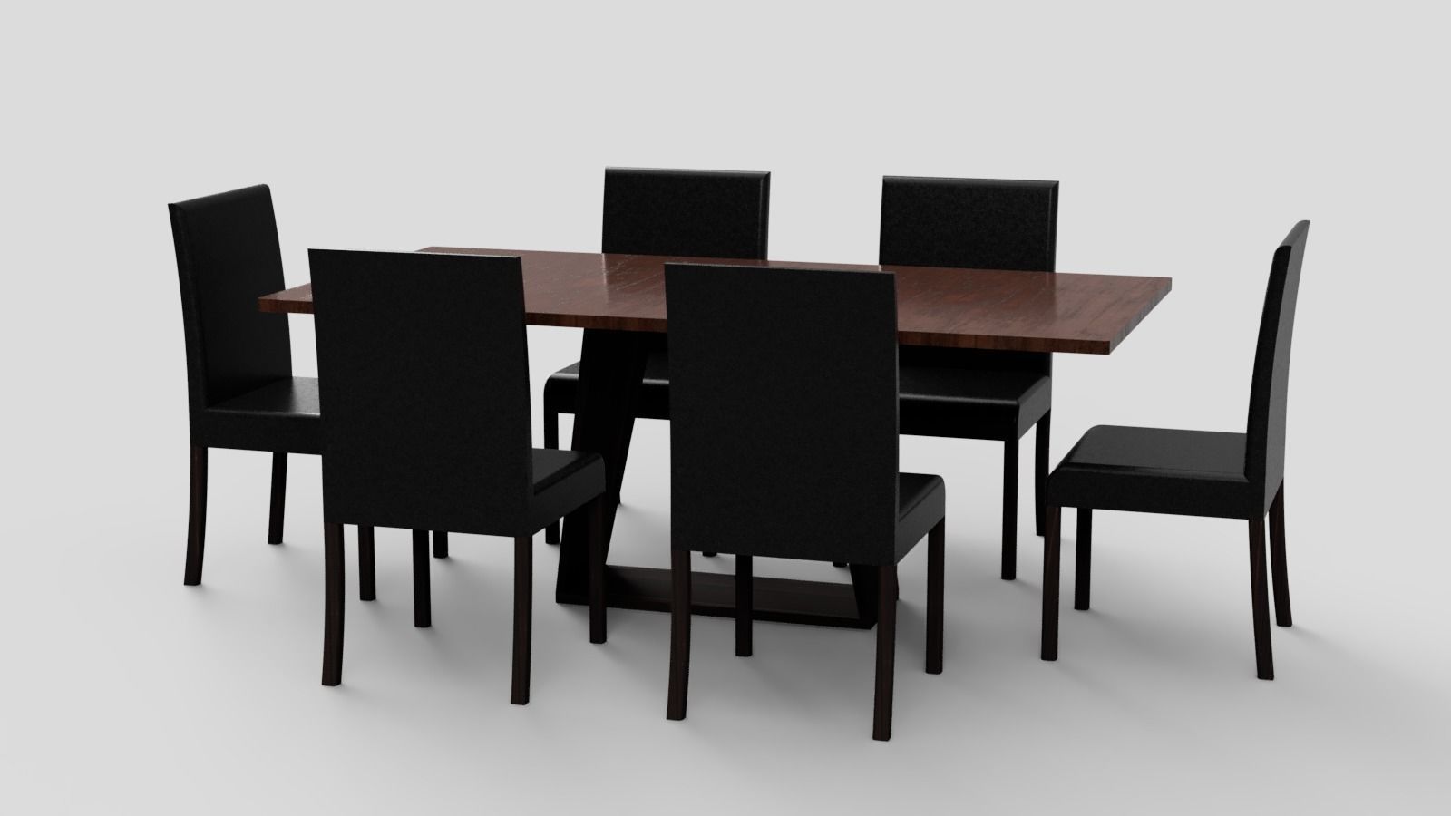 Modern Table Dark Brown 3D model_19