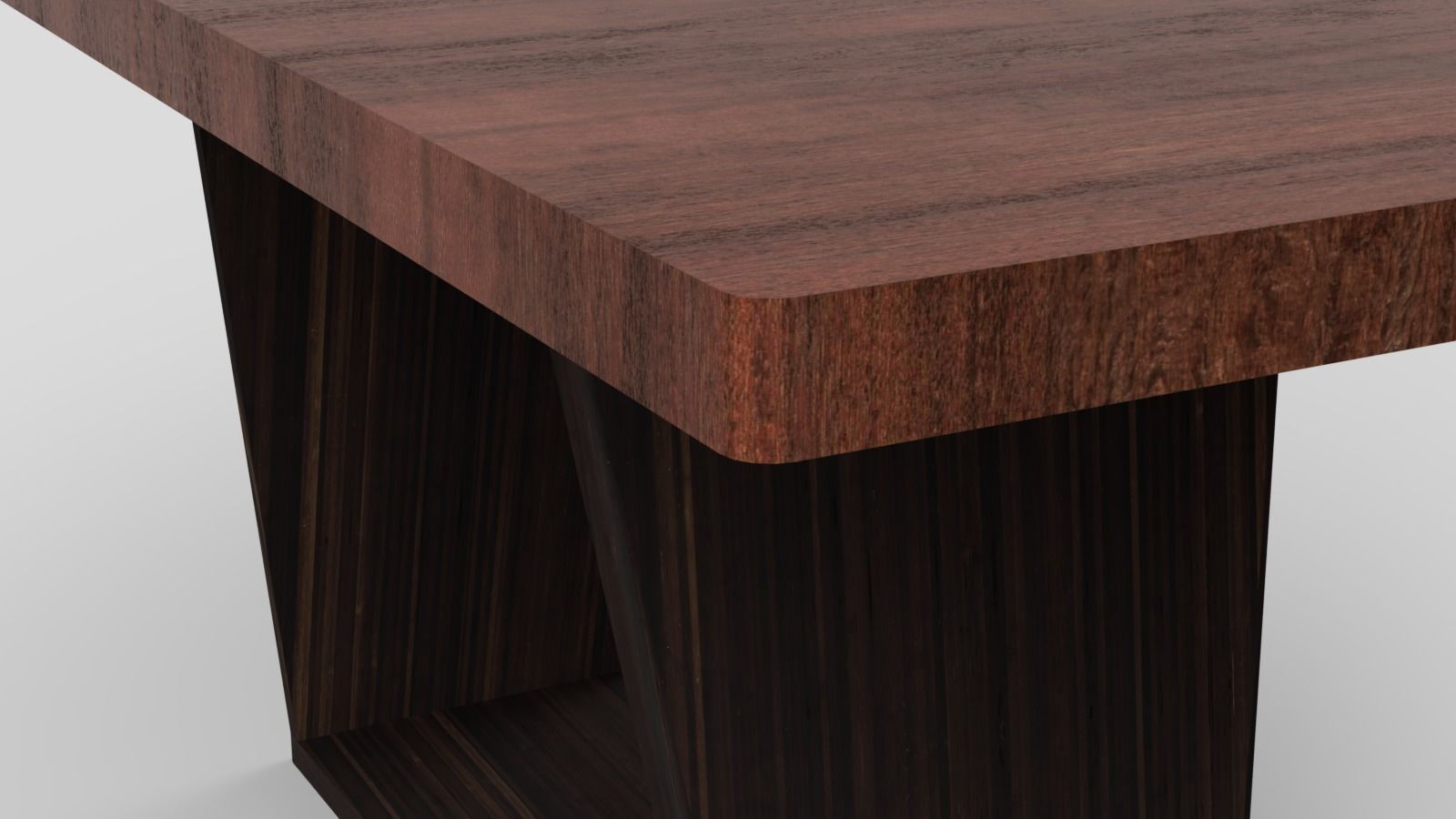 Modern Table Dark Brown 3D model_7