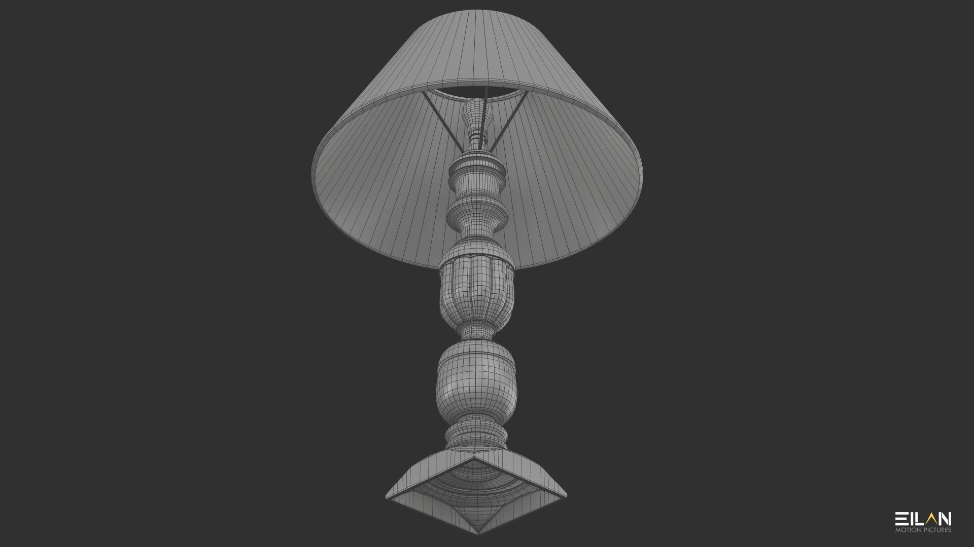 Wooden Lamp Shade Low-poly 3D model_7