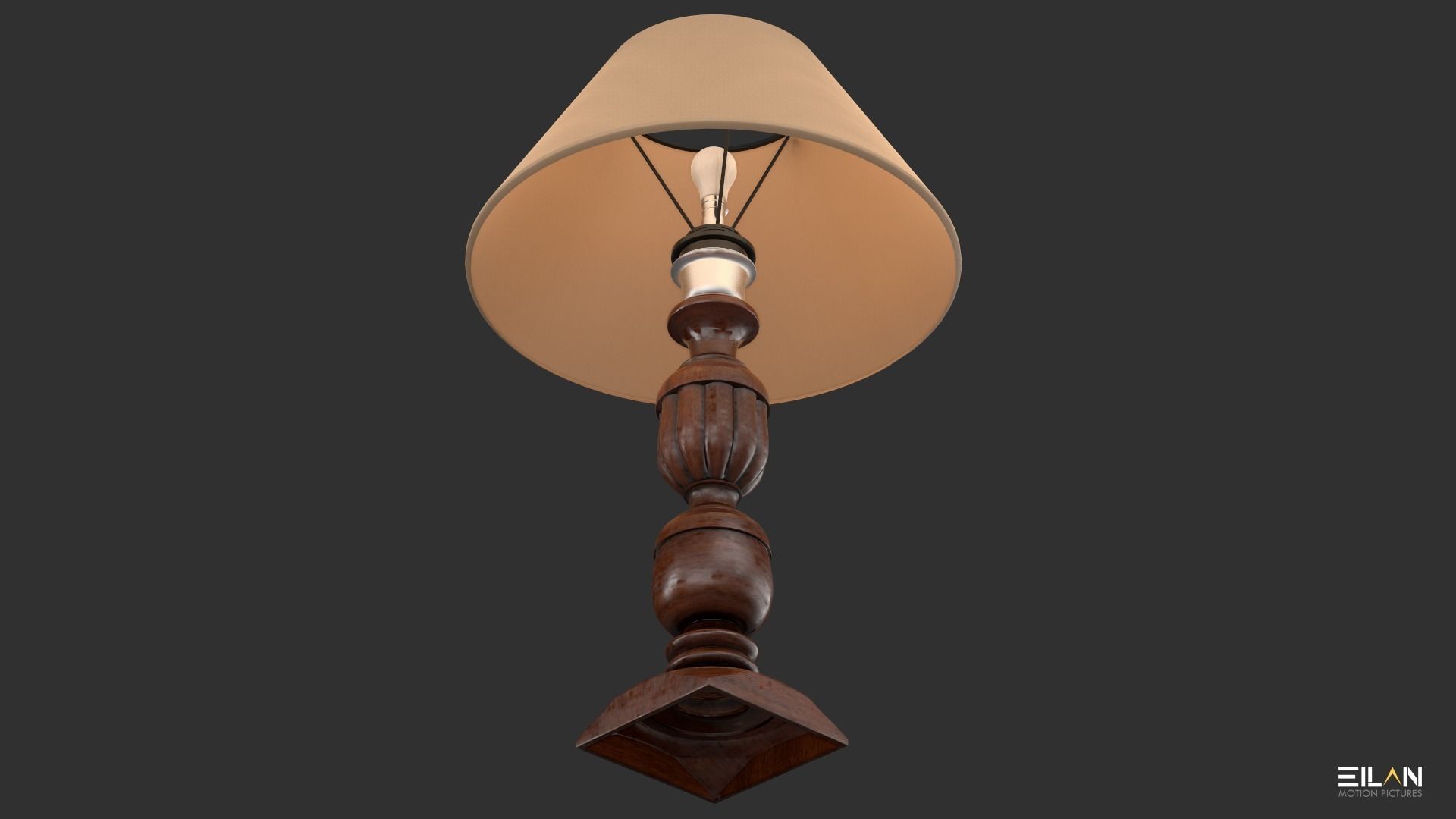 Wooden Lamp Shade Low-poly 3D model_5