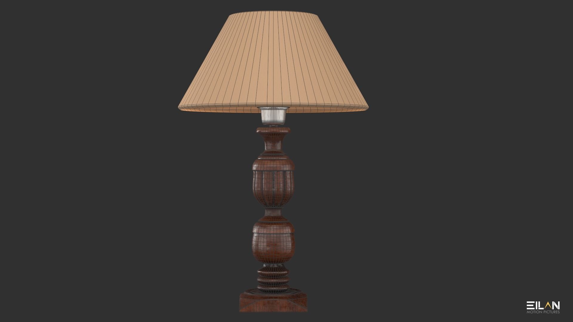 Wooden Lamp Shade Low-poly 3D model_3