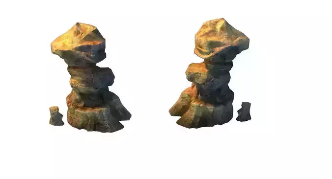 Game Model - Desert Gobi - Wind Stone 19 3D model