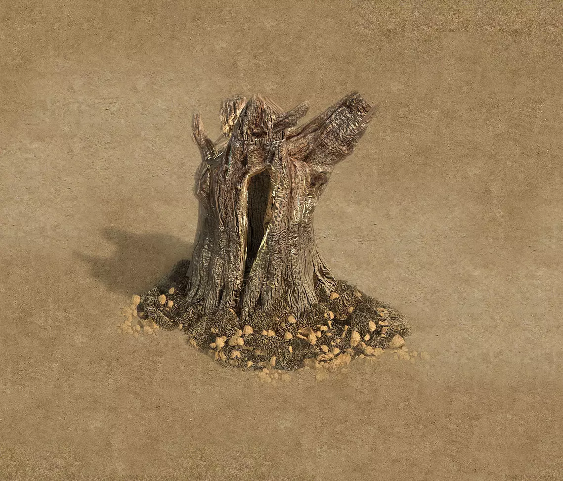 Desert - dead roots 03 3D model