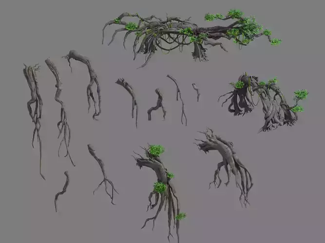 Lion camel - mountain cliff plant 03