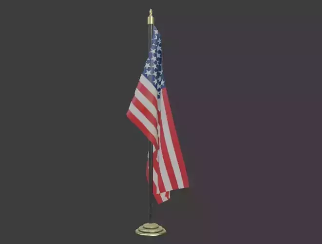 well modeled flag with pbr textures Low-poly 3D model