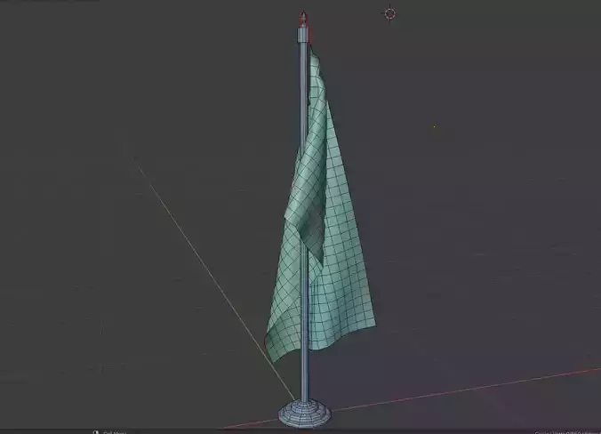 well modeled flag with pbr textures